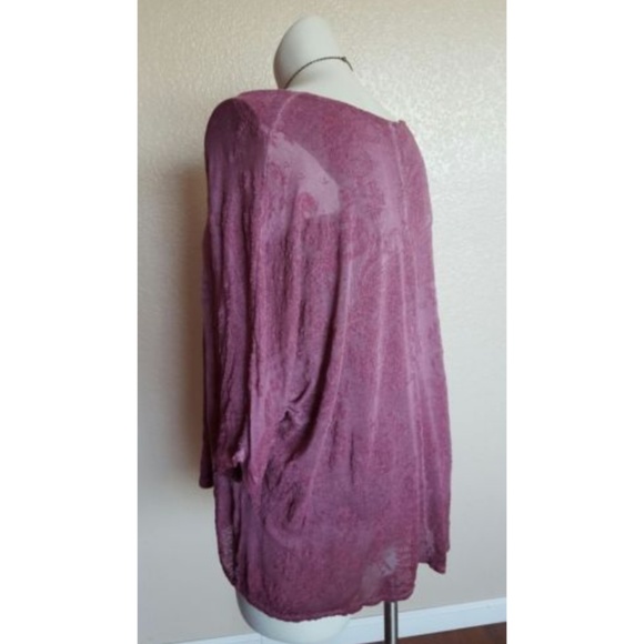 New Soft Surroundings Rose Burnout Dijon Velvety Floral Tunic Top S - Picture 4 of 7